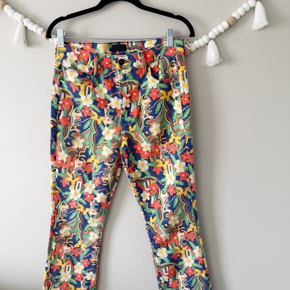MOTHER The Insider Flood Straight Leg Jeans Floral Print Cosmic Blooms Size 29 - Picture 11 of 14